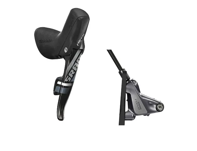 Sram Force 22 Disc Schaltbremshebel rechts 11-fach + Flat Mount Scheibenbremse hinten 1800 mm Leitung