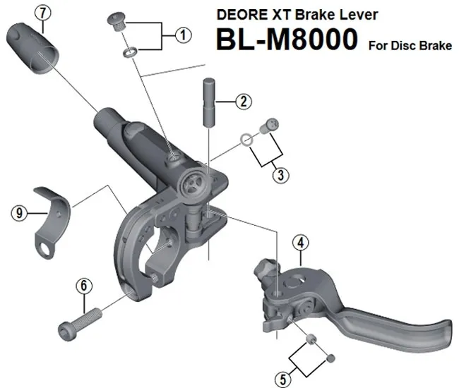 Shimano XTR / XT Disc Bremshebel Ersatzteil | Abdeckung für Bremsleitung