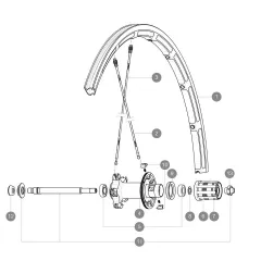 Mavic Ksyrium SLE / SLS / SL Speichen Hinterrad links 298 mm Mod 2015
