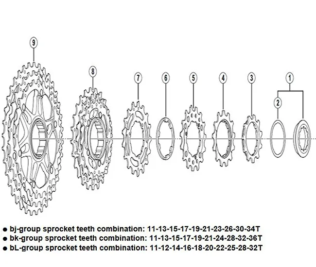 Ersatzteile Shimano Deore XT CS-M771 Kassette 10-fach