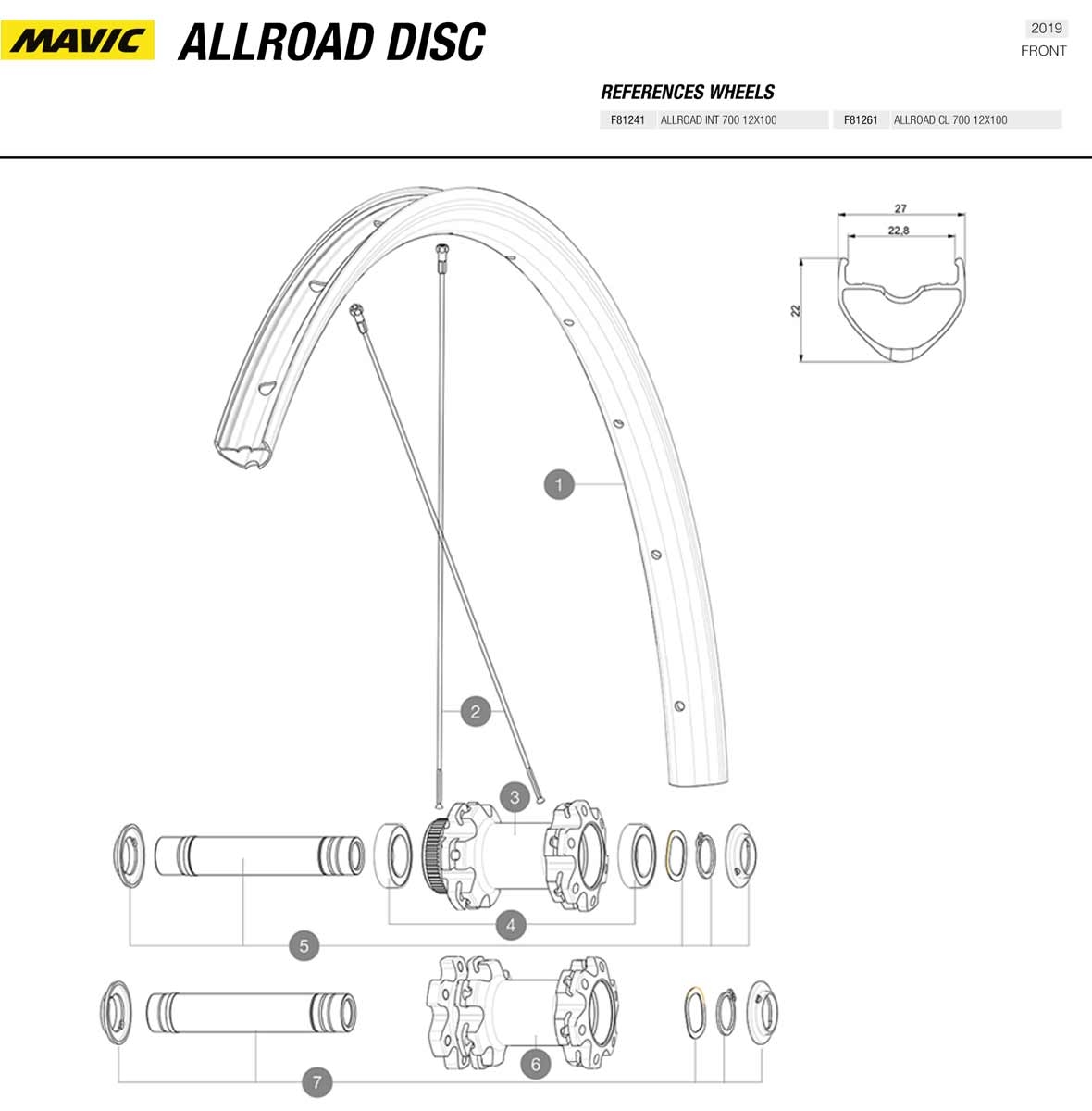 Mavic Allroad 1 Laufradsatz Disc 6 Loch 28 Zoll / 700C Mod 26