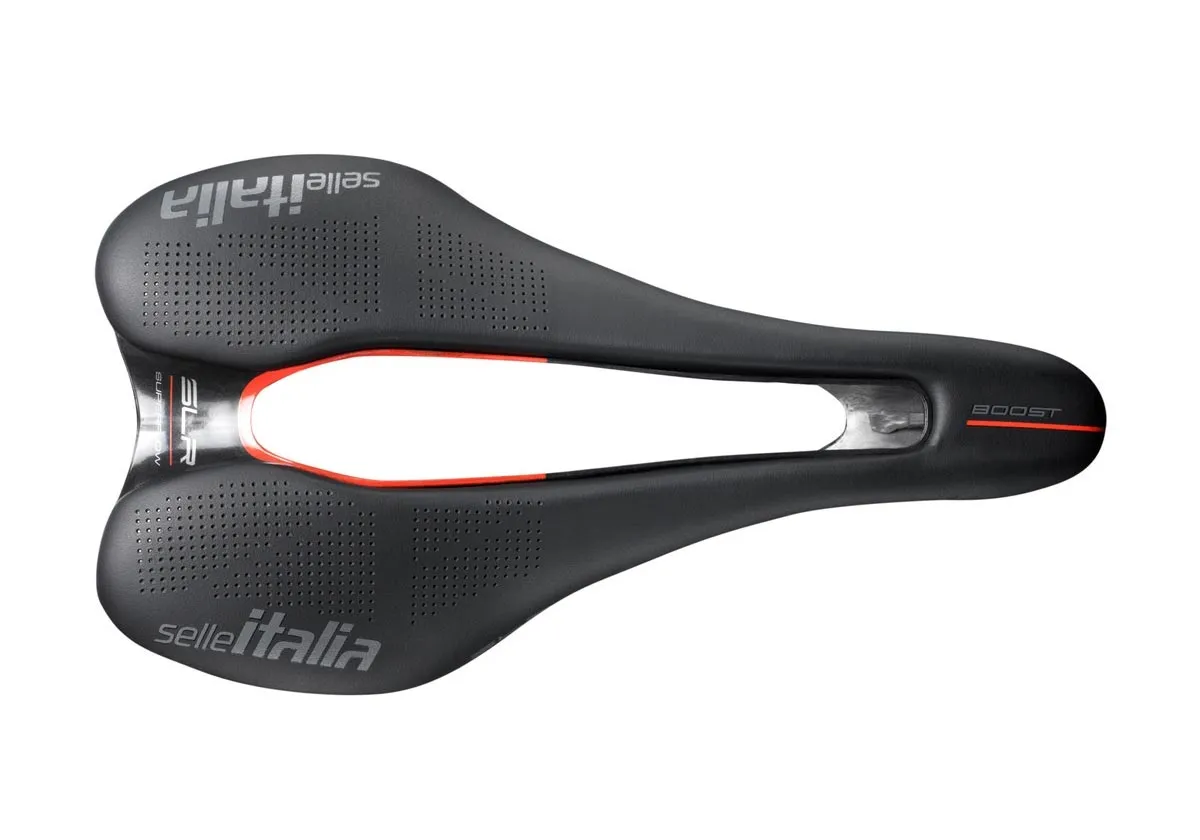 Selle Italia SLR Boost Sattel Superflow S3 Kit-Carbonio schwarz-rot