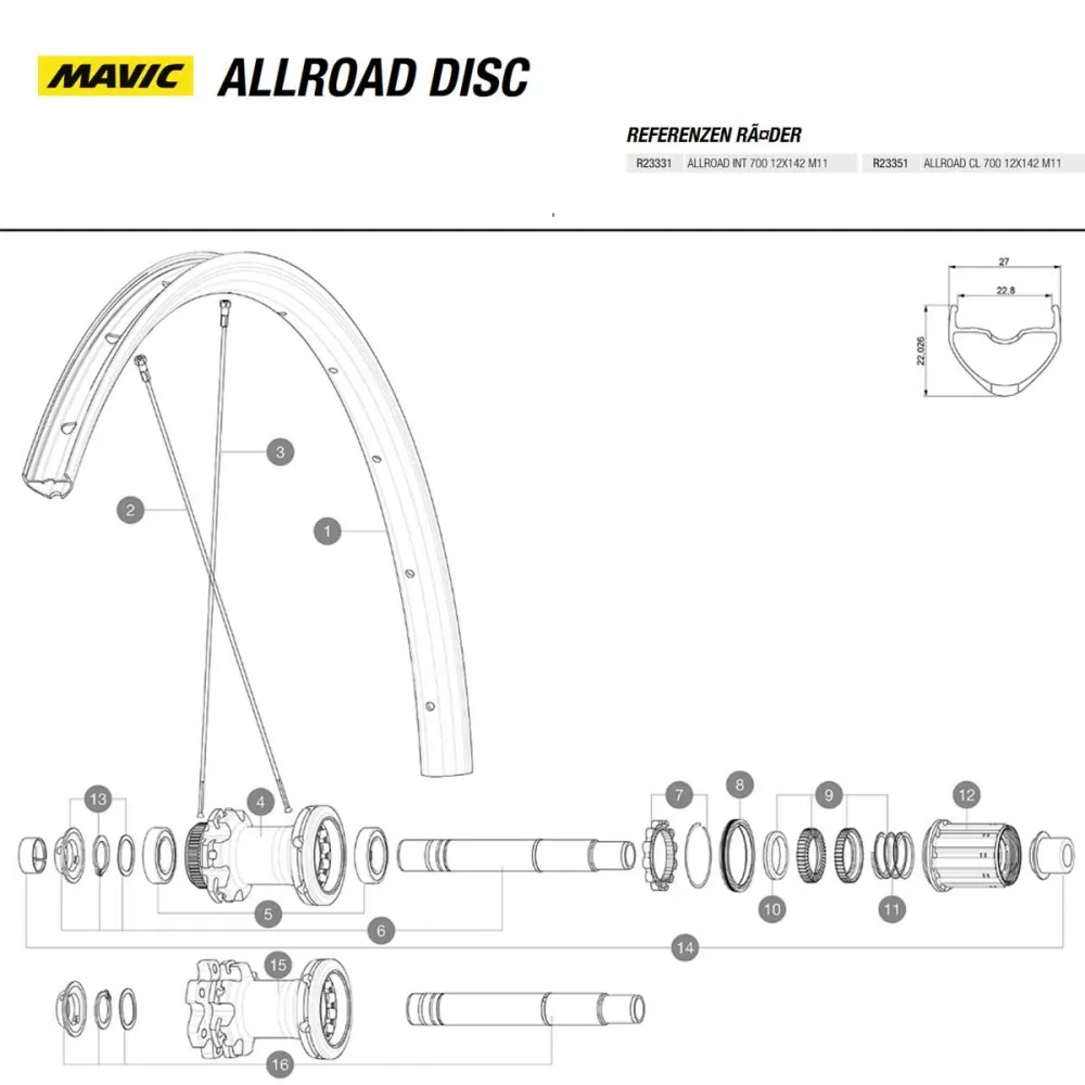 Mavic Allroad Hinterrad 28 Zoll Disc Centerlock