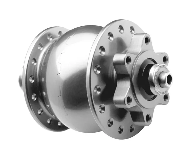 Schmidt SON 28 Nabendynamo Disc 6 Loch silber eloxiert 32 Loch