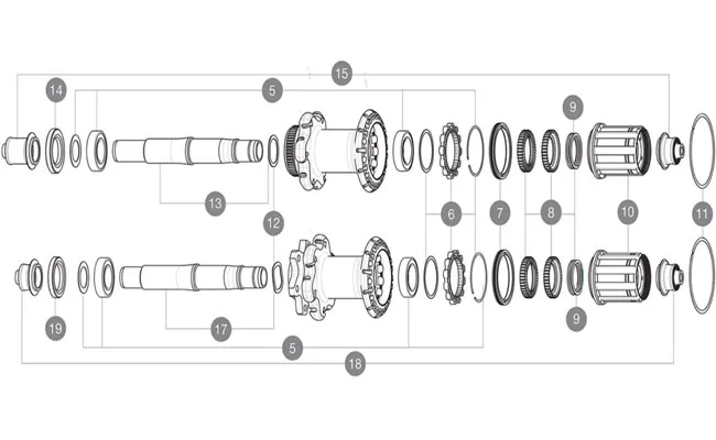 Mavic Nabenlager Instant Drive 360 QRM+ Nabe Disc 6 Loch - Hinterrad Satz 2 Steuck