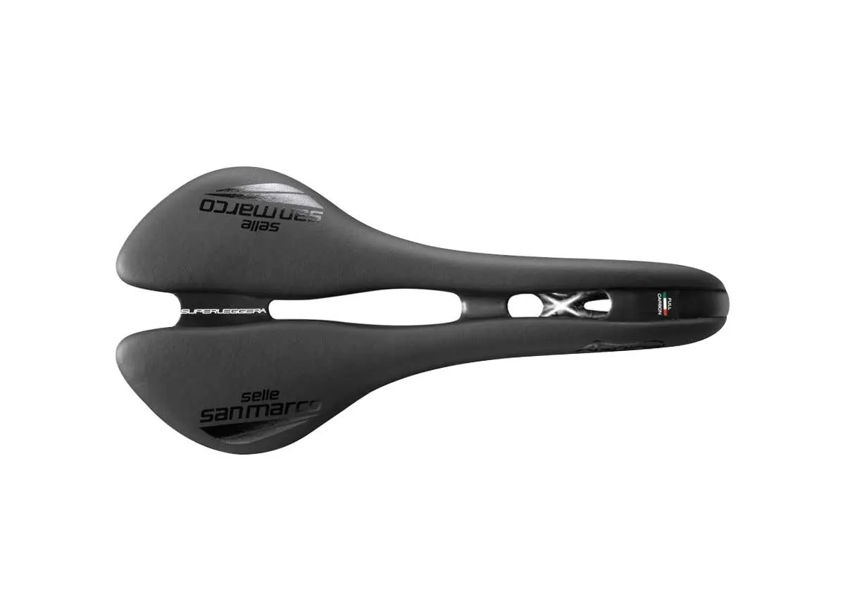 Selle San Marco Aspide Superleggera Open Sattel S2 Narrow schwarz Gestell Carbon