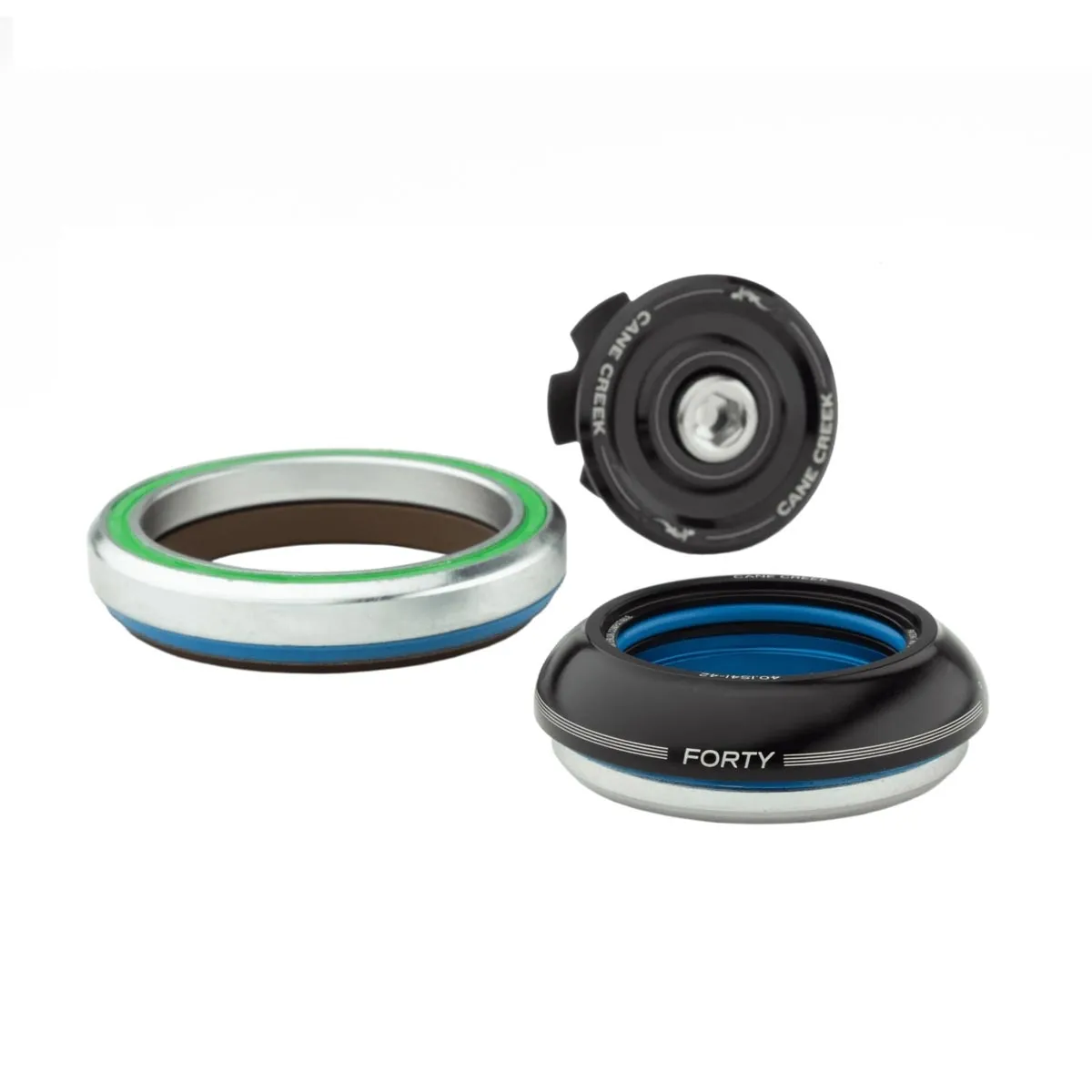 Cane Creek Forty Tapered Steuersatz 1 1/8 - 1,5 Zoll | IS42/28,6 - IS52/40 Kappe 9mm schwarz