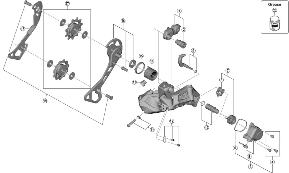 Shimano DURA-ACE / Ultegra / GRX / XTR / XT Di2 Schaltwerk Ersatzteil | Dichtring für Schaltarm-Spannfeder