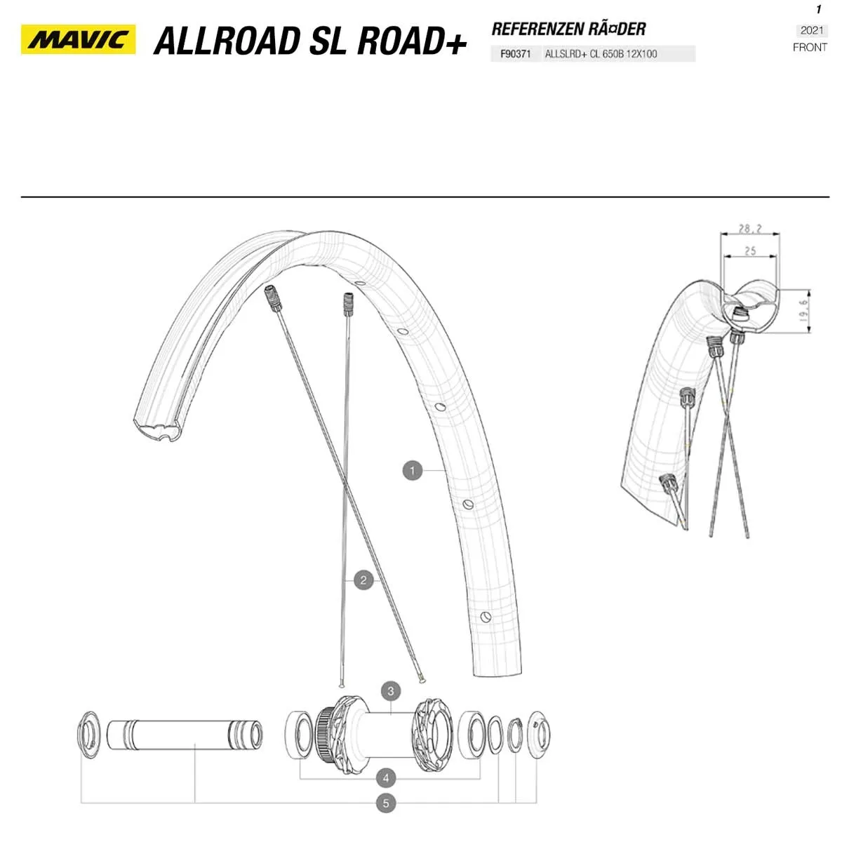 Mavic Allroad SL Road+ Laufradsatz Disc CL 27,5 Zoll / 650B