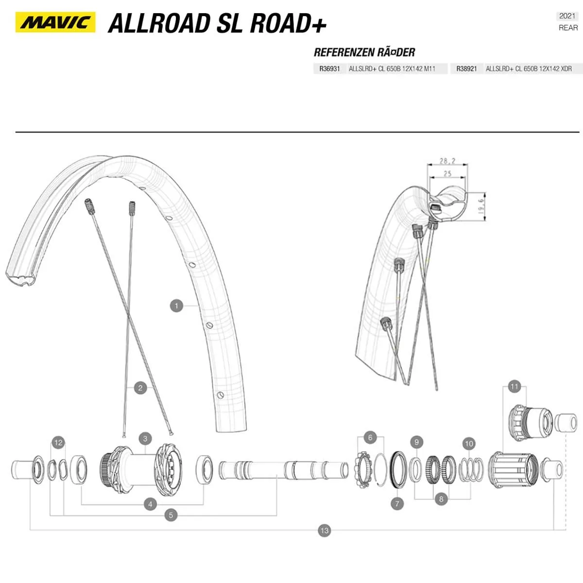 Mavic Allroad SL Road+ Laufradsatz Disc CL 27,5 Zoll / 650B