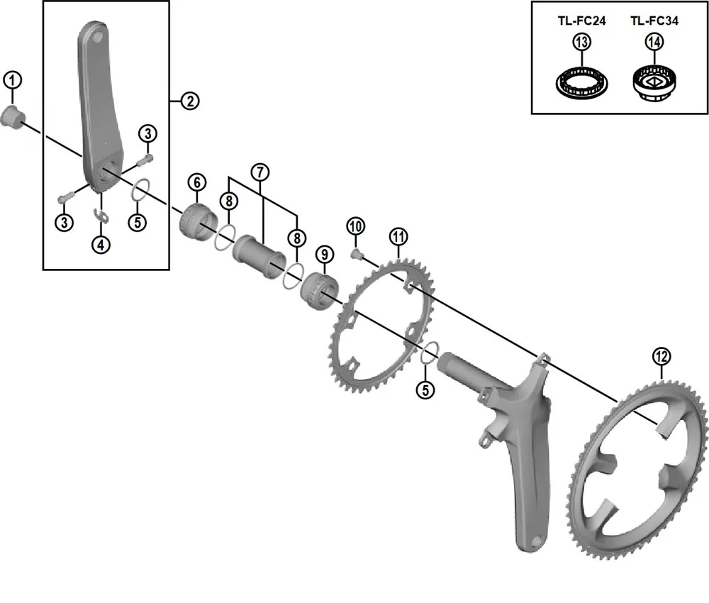 Shimano DURA-ACE FC-R9100 Kurbel Ersatzteil | Kurbelarm links 175 mm - Restbestand