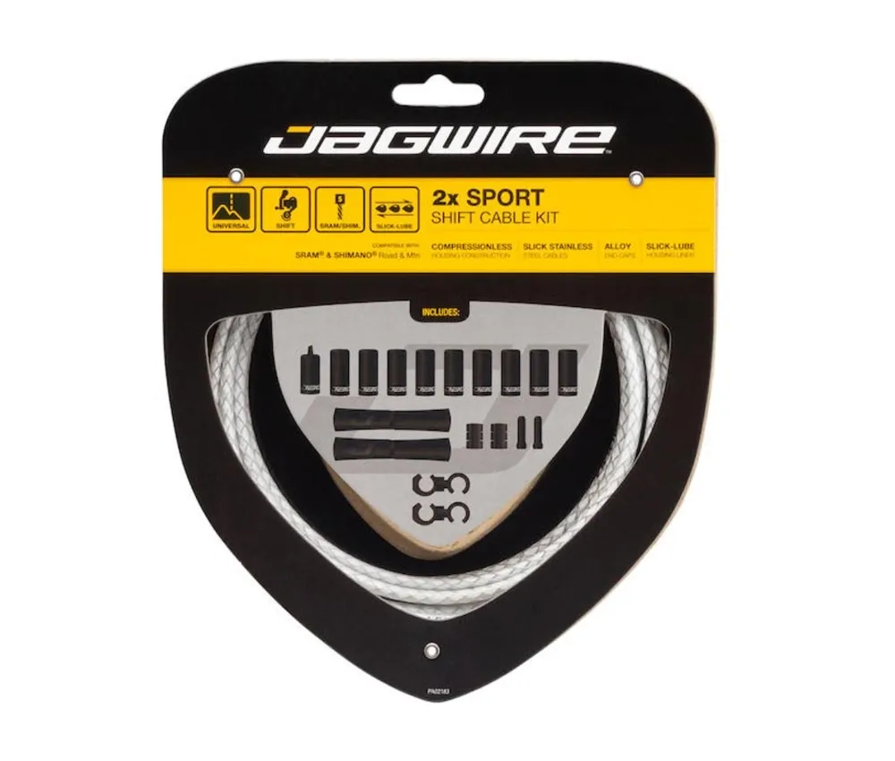 Jagwire Universal Sport Schaltzugset weiss-geflochten