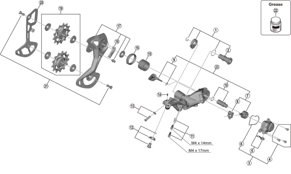 Shimano XTR RD-M9100 Schaltwerk Ersatzteil | Kettenleitblech GS innen Nr 20