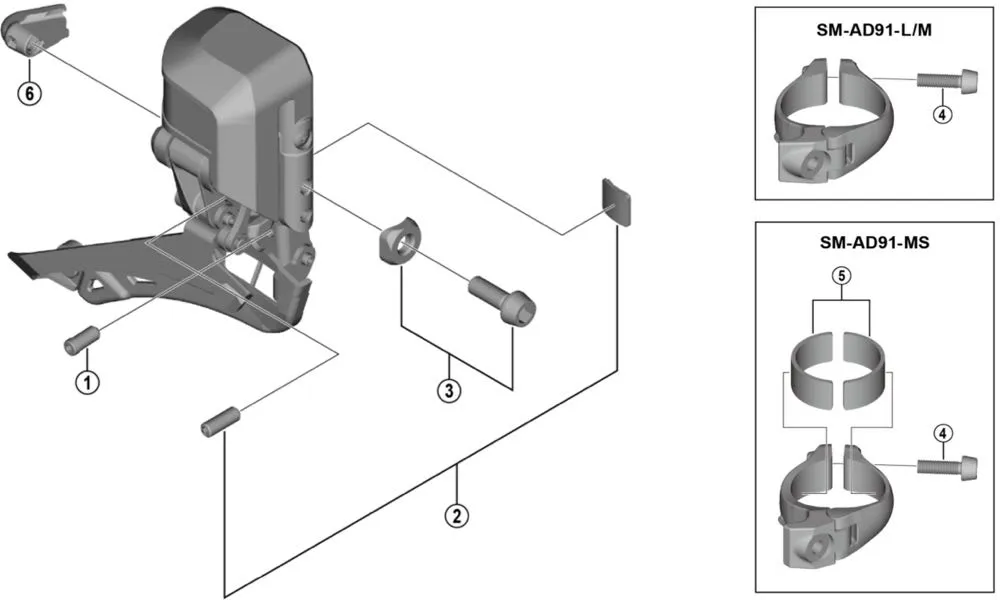 Shimano DURA-ACE / Ultegra / GRX 11-fach Di2 Umwerfer Ersatzteil | Stützschraube komplett Nr 2