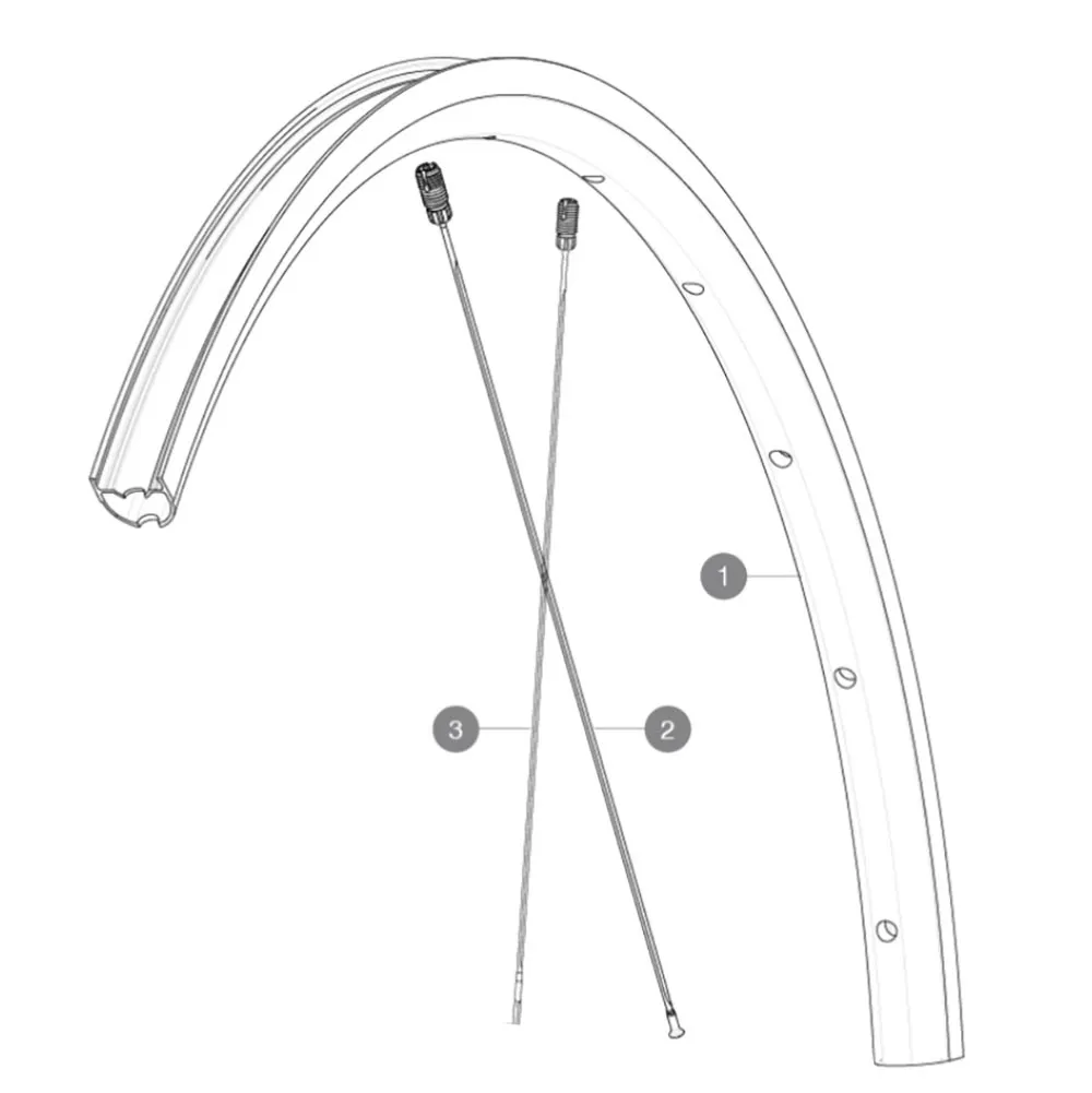 Mavic Ksyrium S UST UB Modell 2021 Ersatzteil | Ersatzspeiche Hinterrad links 297 mm