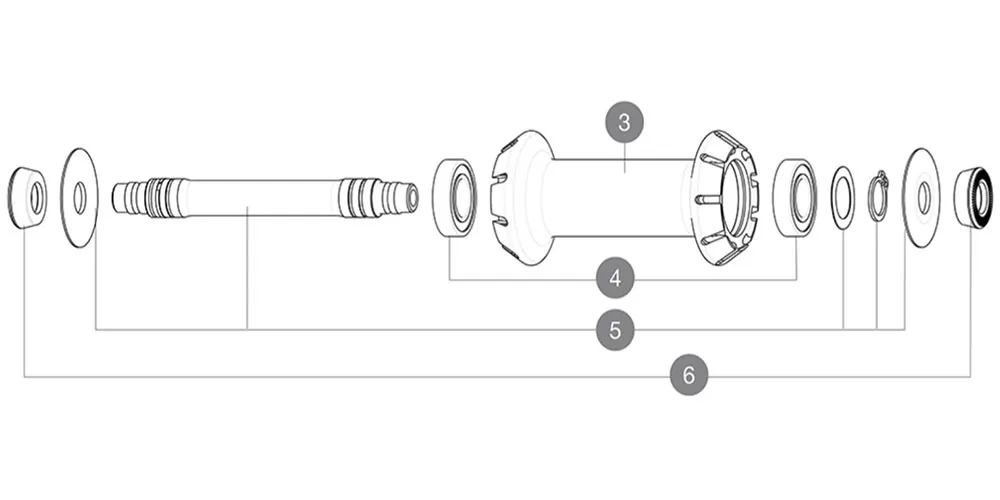 Mavic Rennrad Vorderradnabe QRM Auto Ersatzteil | Vorderradachse mit Abdeckung und Sicherrungsring