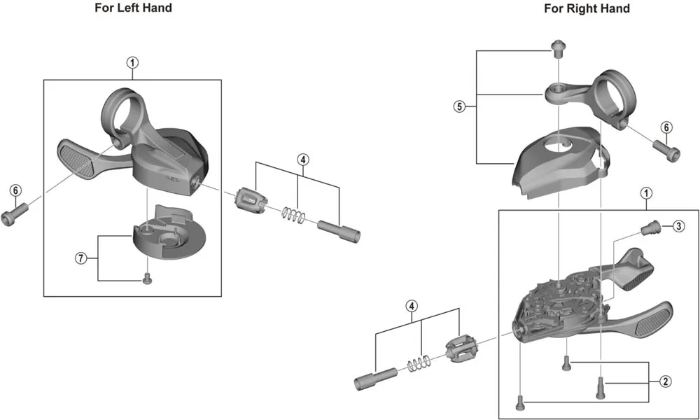 Shimano Deore XT SL-M8100 Schalthebel Ersatzteil | Schalthebel-Einheit + Halter links Nr 1