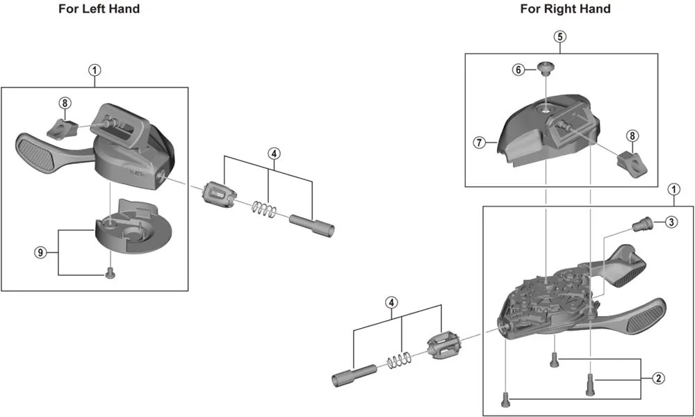 Shimano XTR / Deore XT 12-fach Schalthebel Ersatzteil | Schaltzug-Abdeckung rechts