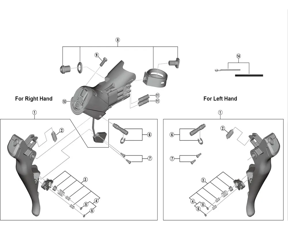 Shimano DURA-ACE Di2 ST-R9150 / Ulteegra ST-R8050 Schalt-Bremshebel Ersatzteil | Schalthebeltaste Nr 6