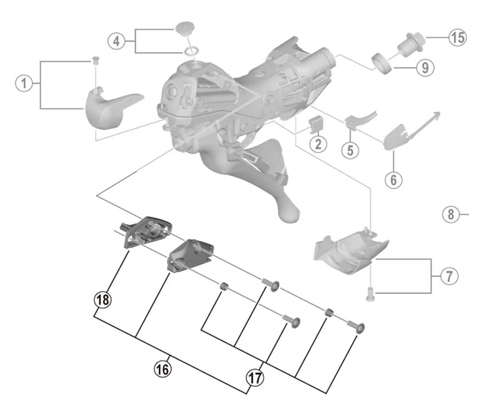 Shimano DURA-ACE / Ultegra / GRX / 105 Schalt-Bremshebel Ersatzteil | Membran rechts Nr 18