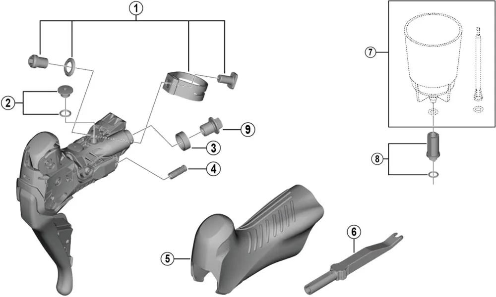 Shimano 105 / GRX STI Schalt-Bremshebel Ersatzteil | Entlüfter-Schraube