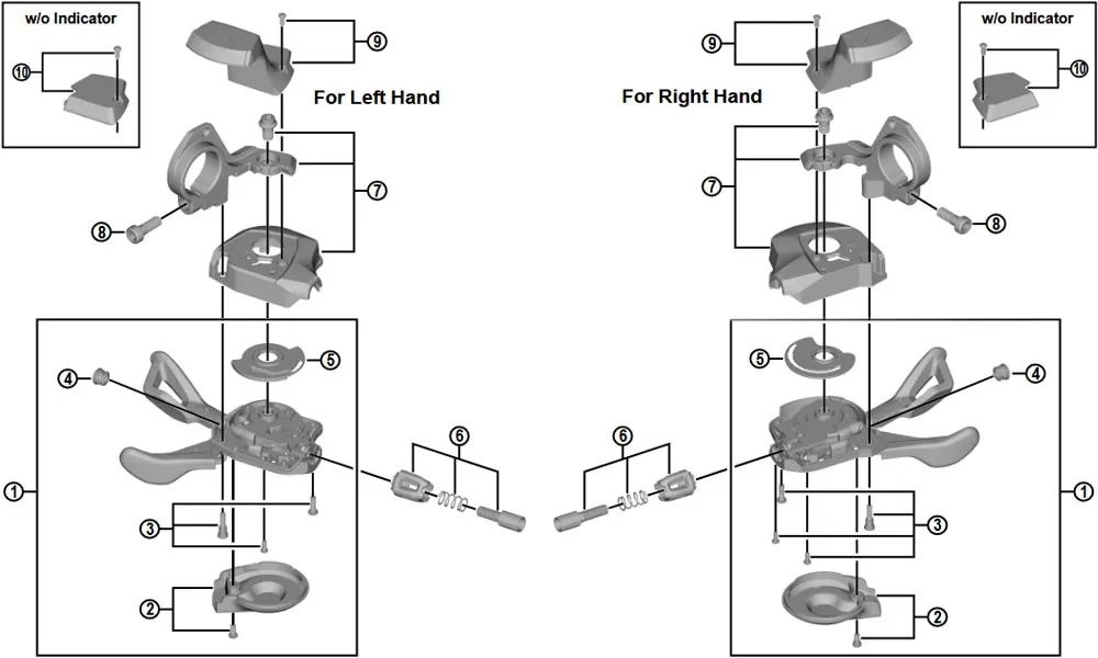 Shimano SLX / XT / XTR Schalthebel Ersatzteil | Kabel-Einstellschraube rechts Nr 6