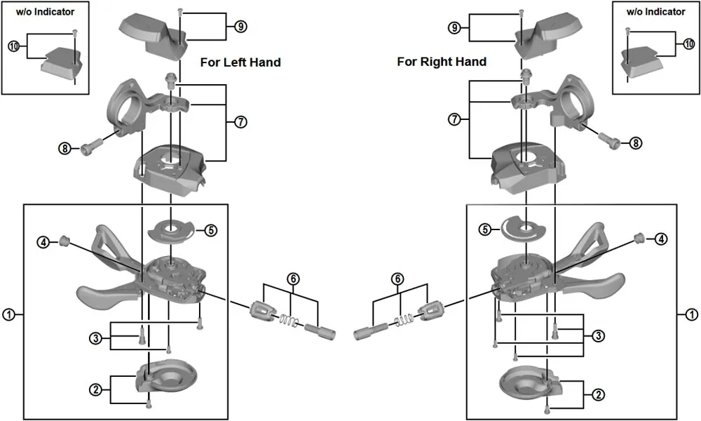 Shimano SLX SL-M7000 Schalthebel Ersatzteil | Abdeckung komplett rechts Nr 10