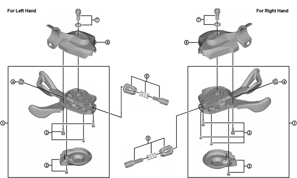 Shimano SLX SL-M7000 I-Spec Schalthebel Ersatzteil | Schalthebel-Einheit 10-fach rechts