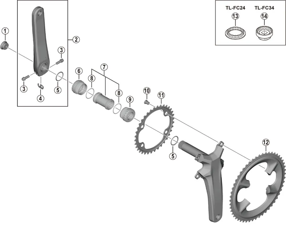 Ersatzteile Shimano DURA-ACE FC-R9200 Kurbel