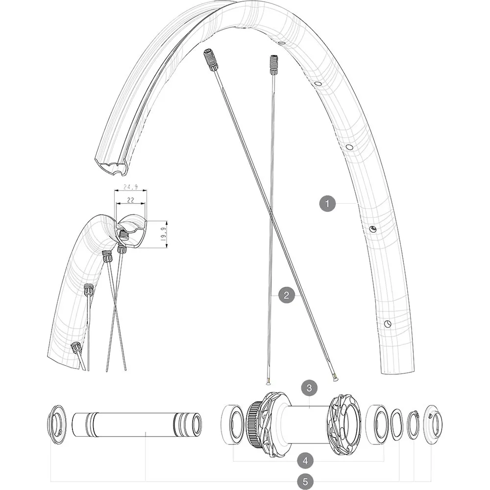 Mavic Allroad SL UST Disc Centerlock | Ersatzspeiche Vorder- oder Hinterrad 298 mm incl Nippel