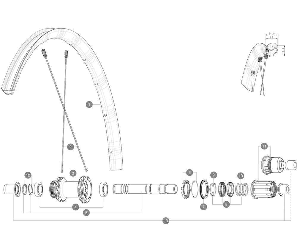 Mavic Allroad SL UST Disc Centerlock | Ersatzspeiche Vorder- oder Hinterrad 298 mm incl Nippel