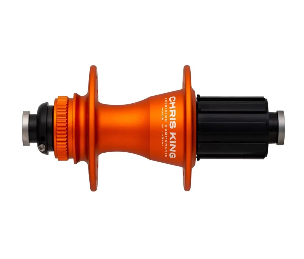 Chris King R45D Hinterradnabe 12x142 Disc Centerlock 32 Loch Rotor HG11 matte mango | matt-orange