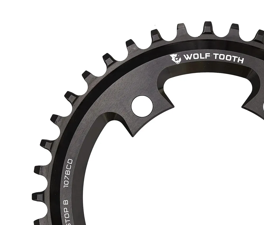 Wolf Tooth Drop Stop B Kettenblatt - Sram asymmetrisch Lochkreis 107mm 9-12-fach 38 Zähne