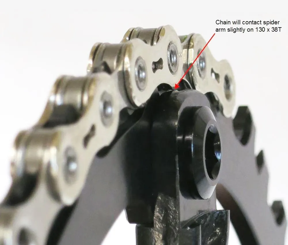 Wolf Tooth Drop Stop B Kettenblatt - Road / Gravel / CX Lochkreis 130mm 9-12-fach 38 Zähne