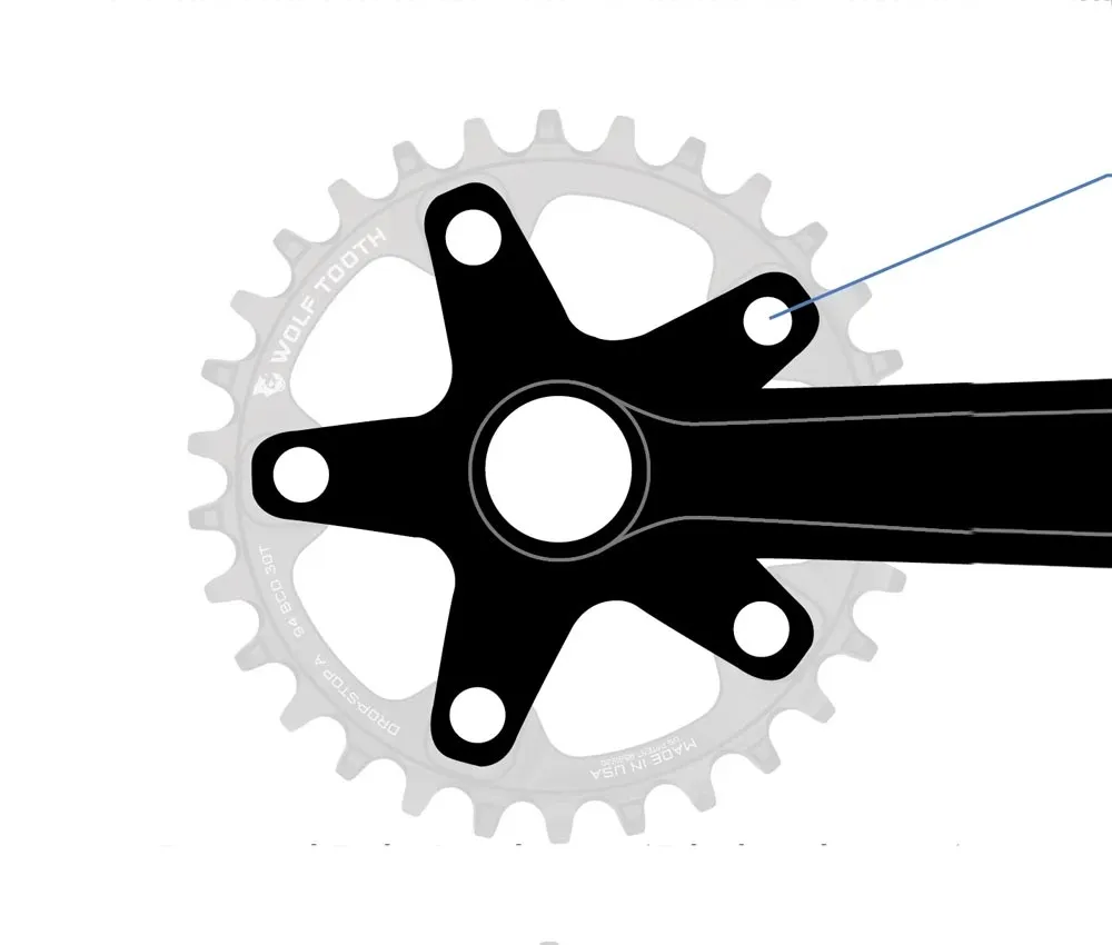 Wolf Tooth Drop Stop A Kettenblatt - Vintage / Surley OD Lochkreis 94mm 9-12-fach 30 Zähne