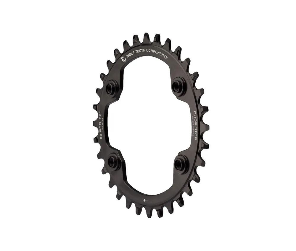 Wolf Tooth Drop Stop A Kettenblatt - Shimano XTR Lochkreis 96mm asymmetrisch 9-12-fach 32 Zähne