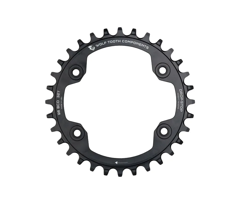 Wolf Tooth Drop Stop A Kettenblatt - Shimano XTR Lochkreis 96mm asymmetrisch 9-12-fach 32 Zähne