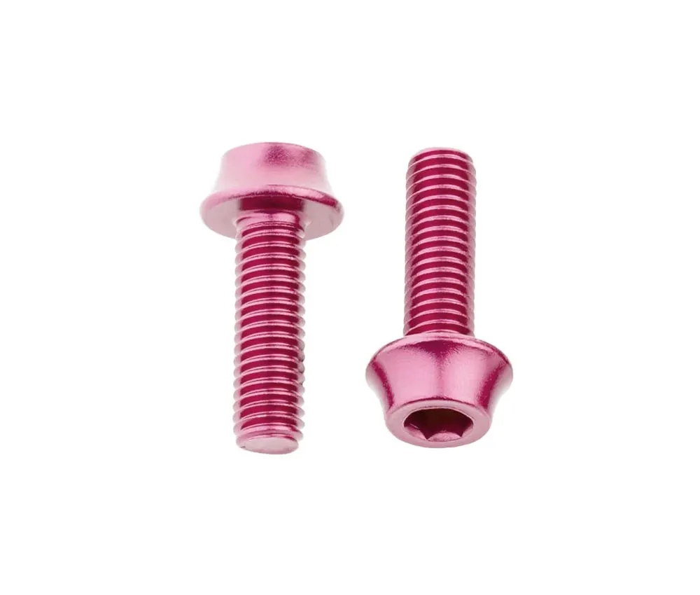 Wolf Tooth Aluminium Flaschenhalterschrauben Set - M5x15mm Zylinderkopf pink