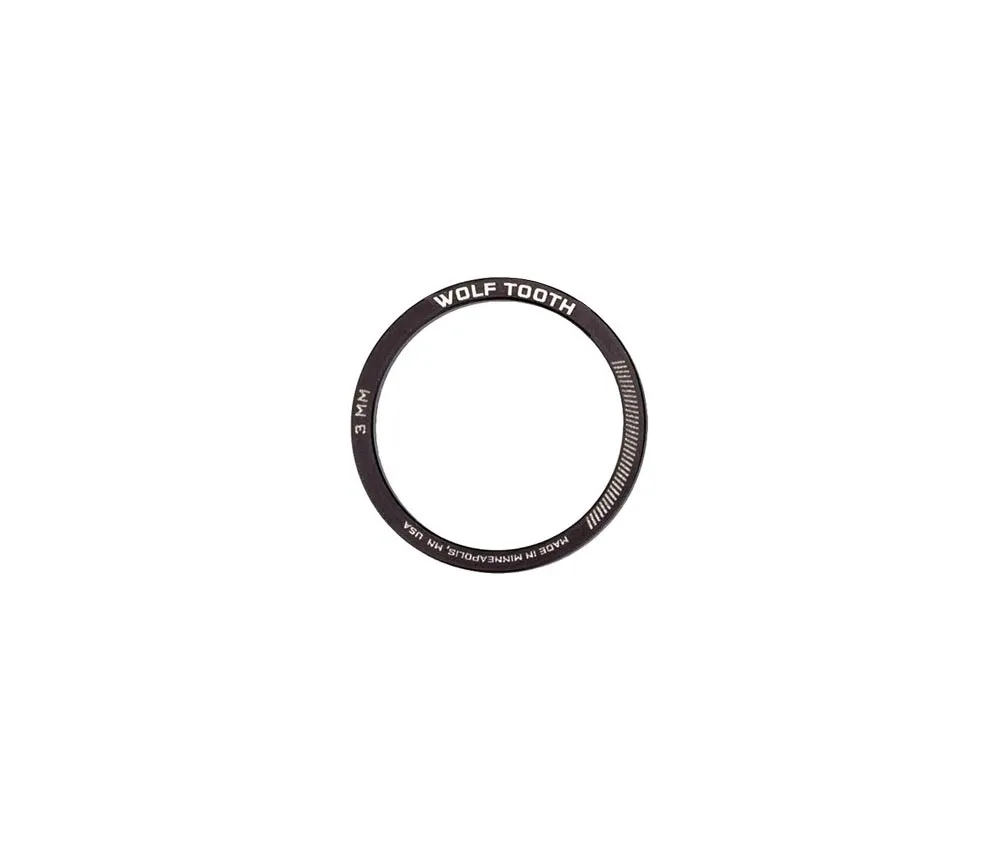 Wolf Tooth Precision Steuersatz Spacer - 1 1/8 Zoll 3mm Aluminium schwarz