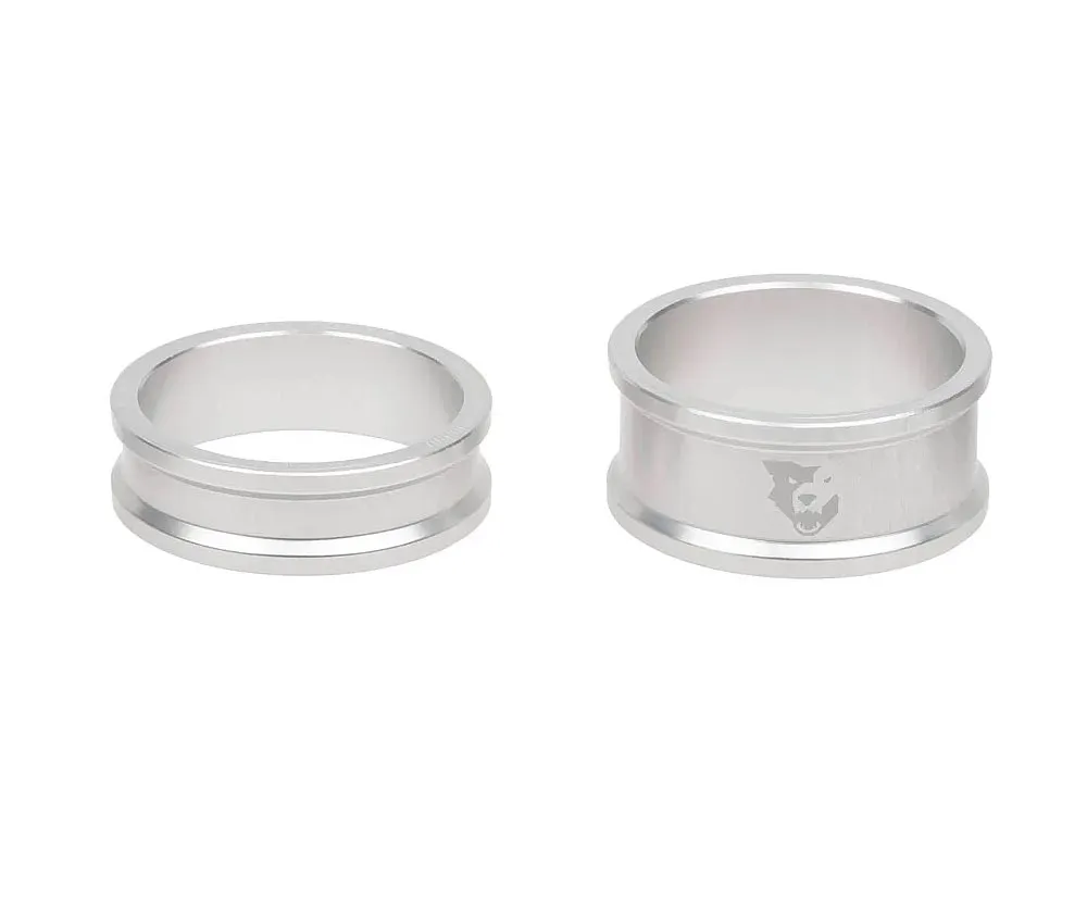 Wolf Tooth Steuersatz Spacer Set - 1 1/8 Zoll 4 Stück Aluminium raw silver