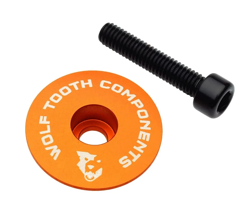 Wolf Tooth Aheadkappe - 1 1/8 Zoll | Höhe 1mm Aluminium orange