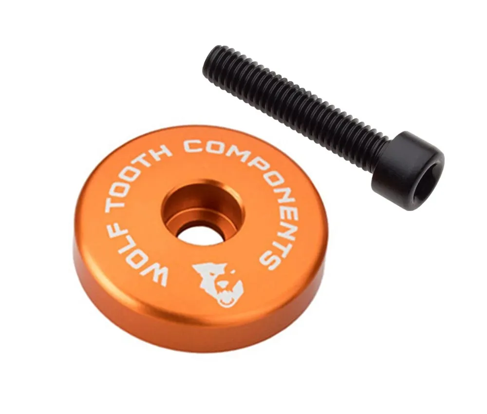 Wolf Tooth Aheadkappe - 1 1/8 Zoll | Höhe 5mm Aluminium orange