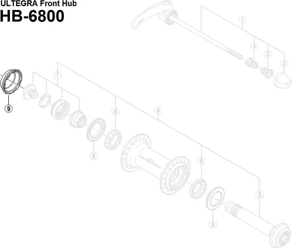 Shimano Ultegra HB-6800 Vorderradnabe Ersatzteil | Staubkappe Nr 9