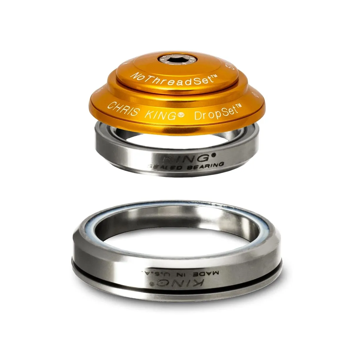 Chris King DropSet 2 Steuersatz Tapered 1 1/8 - 1,5 Zoll gold | gold IS42/28,6 - IS52/40