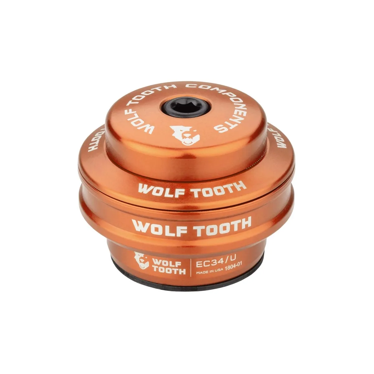 Wolf Tooth Performance Steuersatz Oberteil 1 1/8 Zoll | EC34 / 28,6mm Höhe 16mm orange