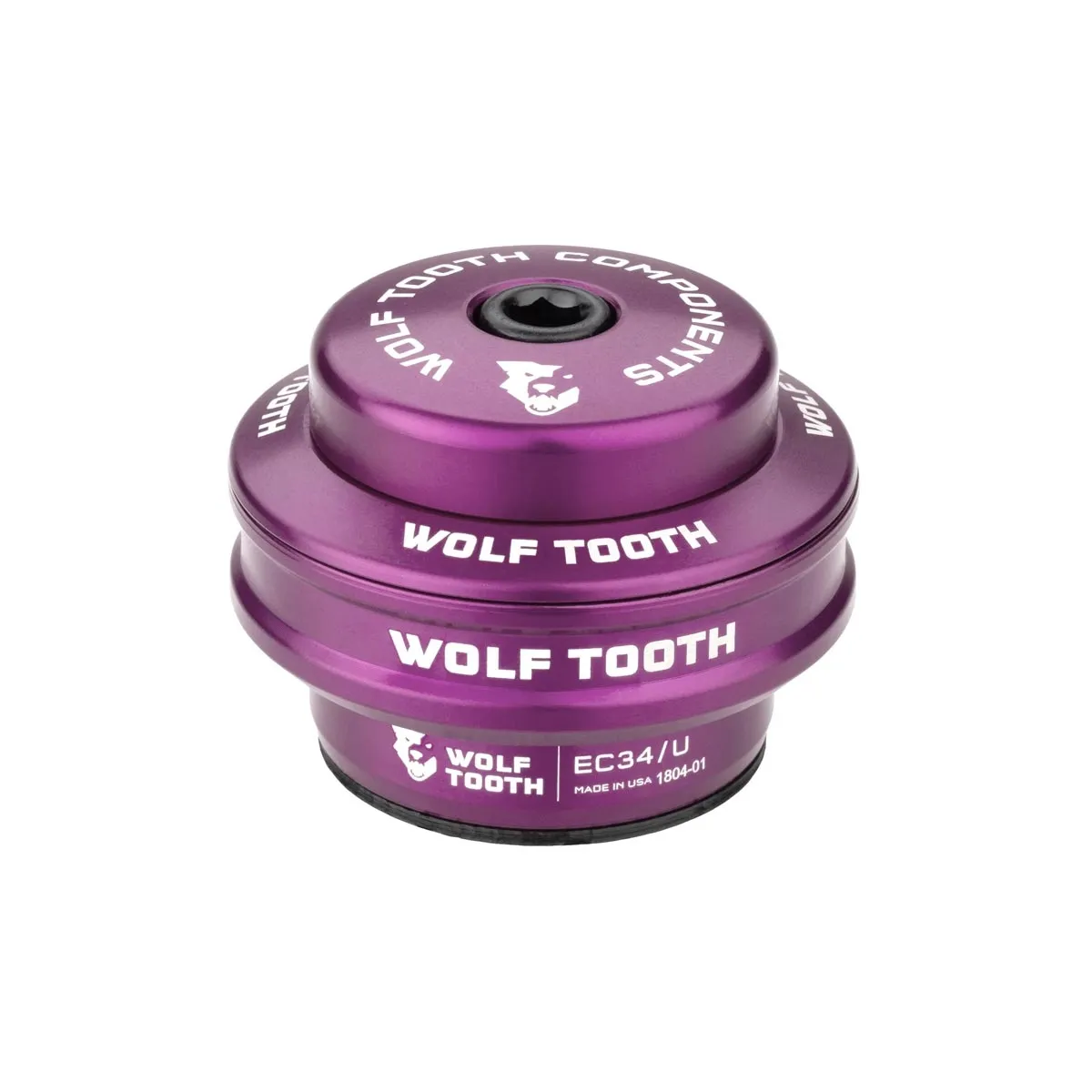 Wolf Tooth Performance Steuersatz Oberteil 1 1/8 Zoll | EC34 / 28,6mm Höhe 16mm violett