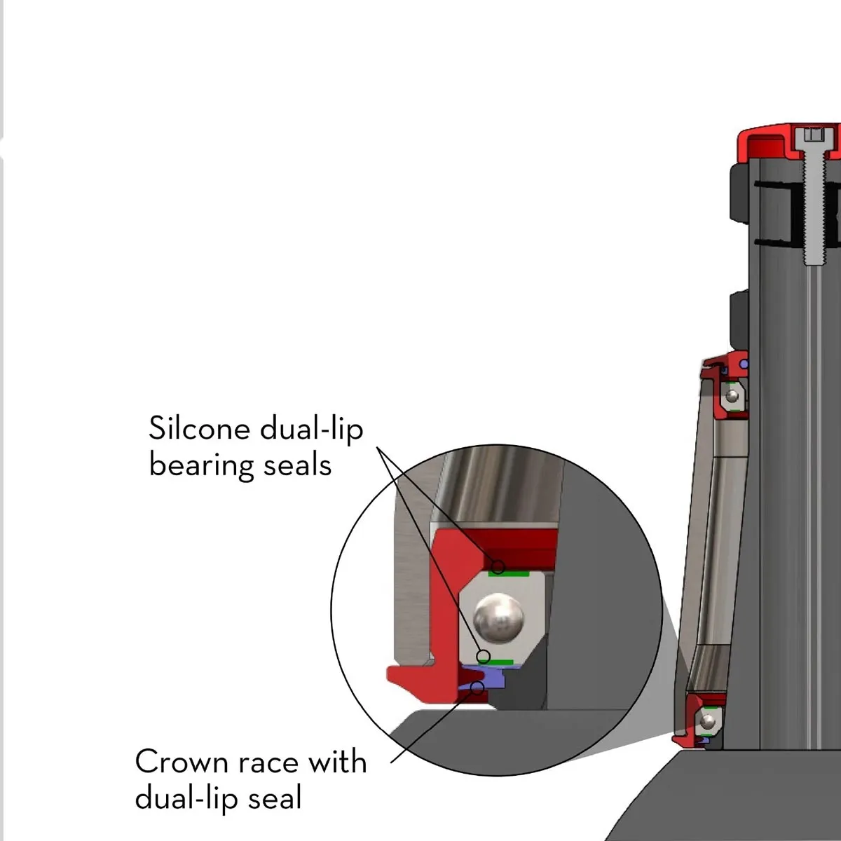 Wolf Tooth Premium Steuersatz Unterteil 1 1/8 Zoll | EC34/30 violett