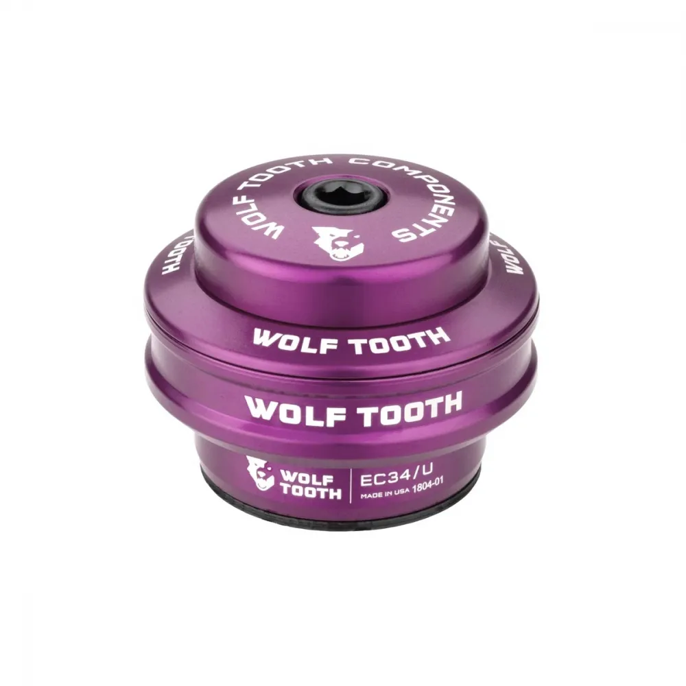 Wolf Tooth Premium Steuersatz Oberteil 1 1/8 Zoll | EC34 / 28,6mm Höhe 16mm violett