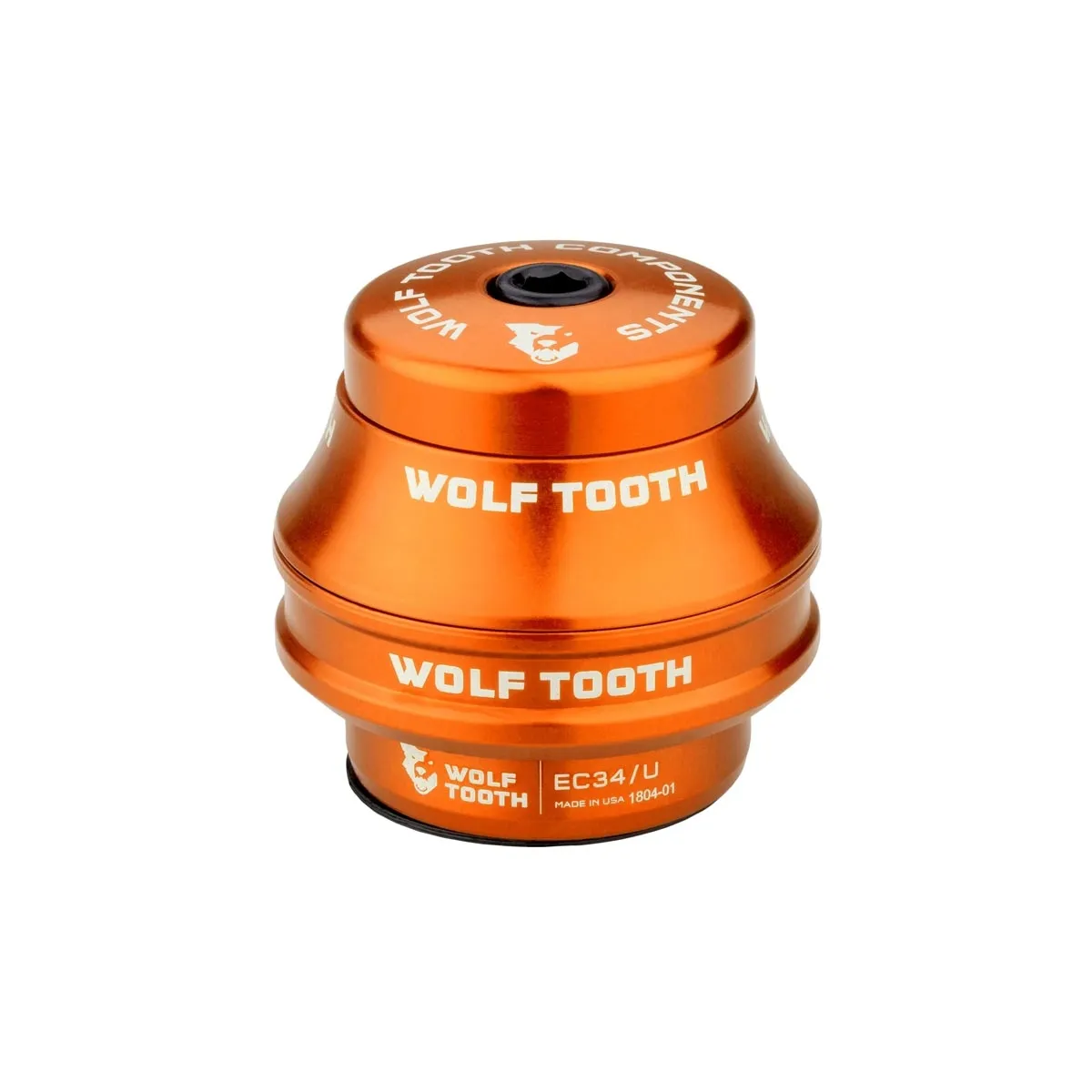 Wolf Tooth Premium Steuersatz Oberteil 1 1/8 Zoll | EC34 / 28,6mm Höhe 25mm orange
