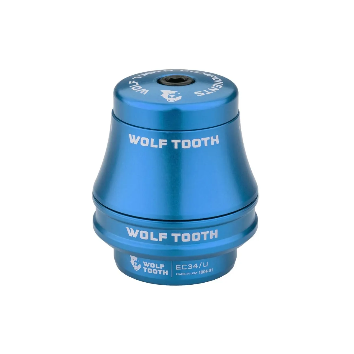 Wolf Tooth Premium Steuersatz Oberteil 1 1/8 Zoll | EC34 / 28,6mm Höhe 35mm blau